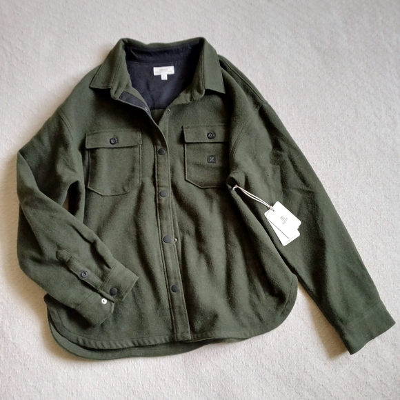 roark ♡ wool blend jacket amberly dark military green pendleton small